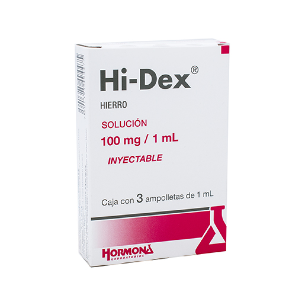 HI-DEX 100 mg 3 Ampolleta