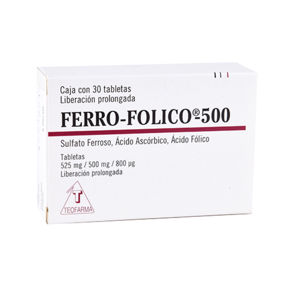 FERRO-FOLICO 525/500 mg/800 mcg 30 Tableta(s)