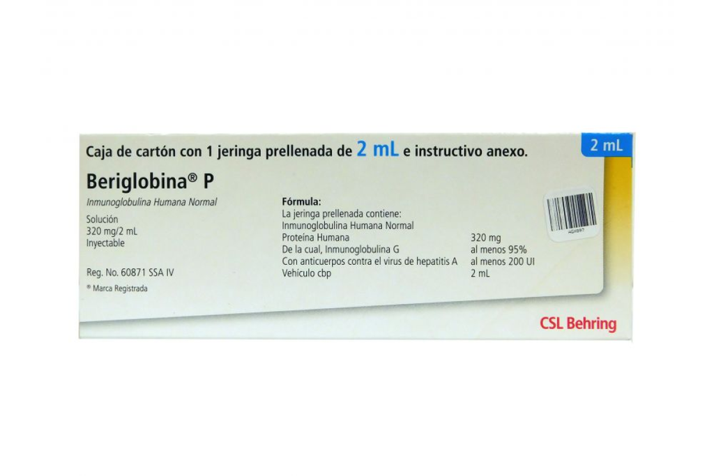 BERIGLOBINA P 320 mg 1 Jeringa