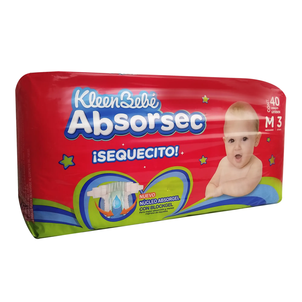 KLEEN BEBE ABSORS ULT MED MEDIANO 40 Pañales