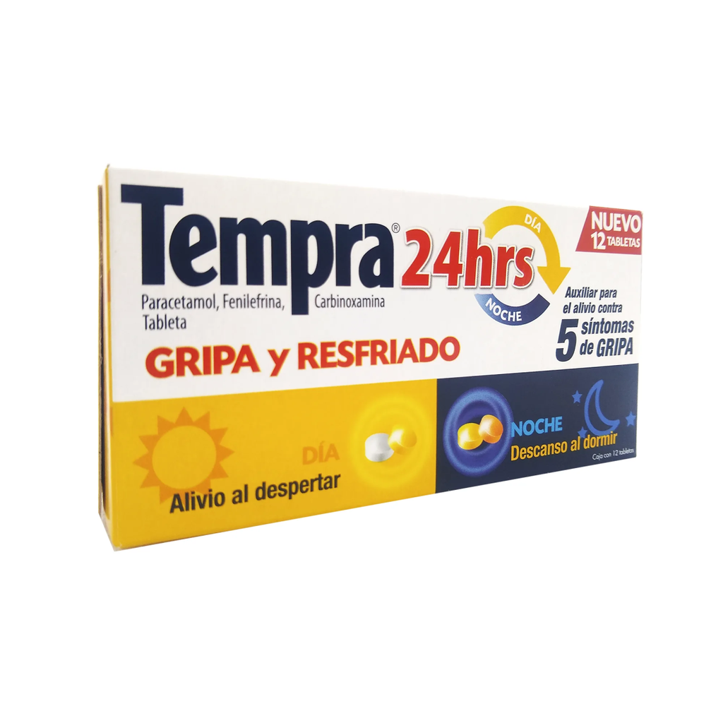 TEMPRA 24HRS NOCHE 400 mg/20 mg + 400 mg - 400 mg/20 mg + 400 mg / 4 mg 12 Tableta(s)