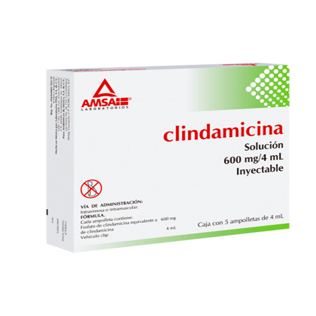 CLINDAMICINA 600 mg/4 ml 5 Ampolleta