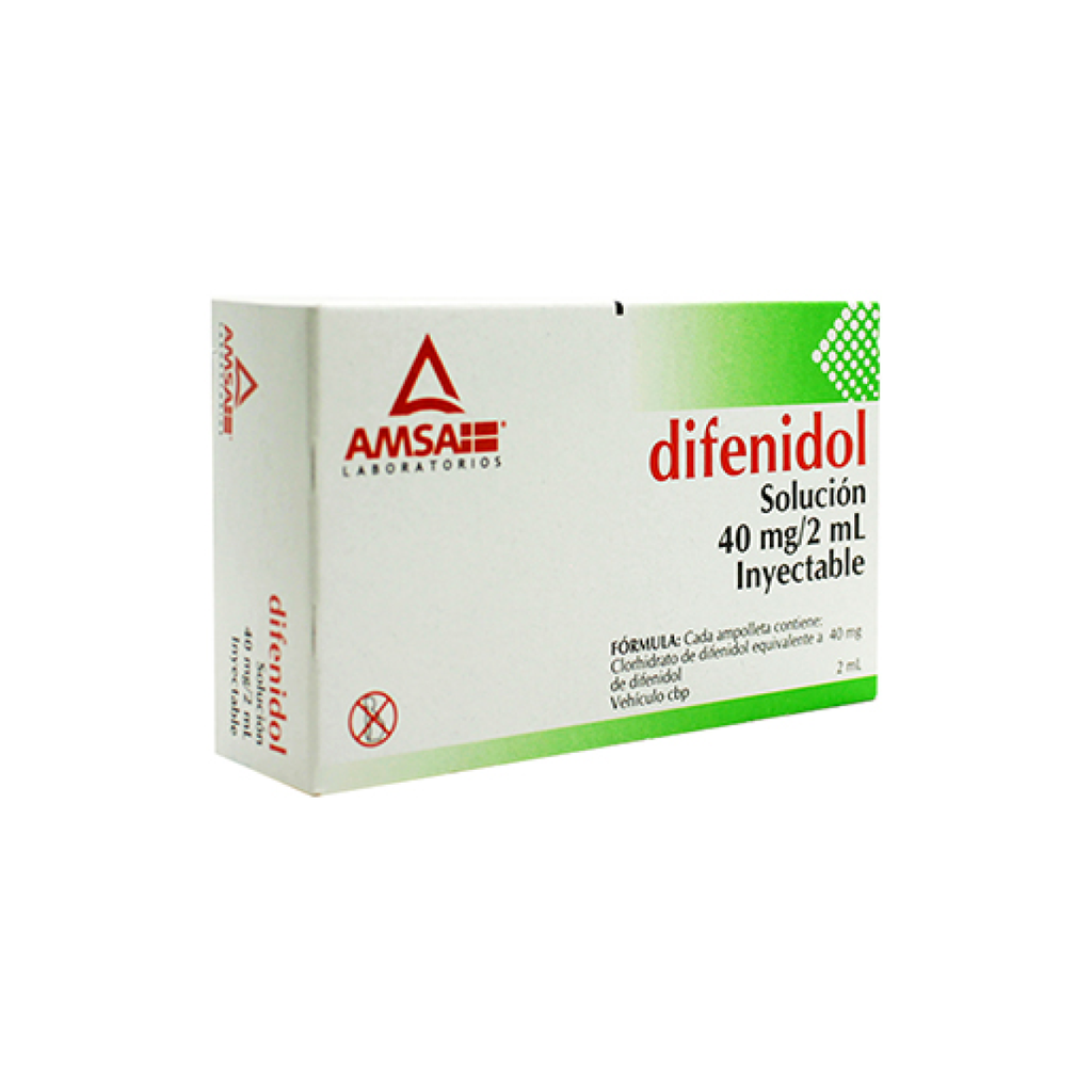 DIFENIDOL 40 mg/ 2 ml 2 Ampolleta