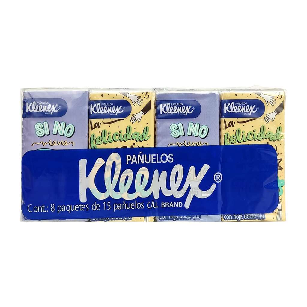 KLEENEX 8 PAQUETES DE 15 PAÑUELOS - 1 No Aplica
