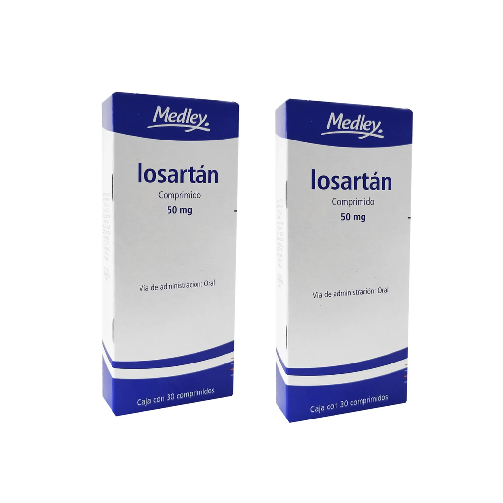 LOSARTAN 50 MG DOS CAJAS CON 30 COMP C/U 50 mg 2 Cajas