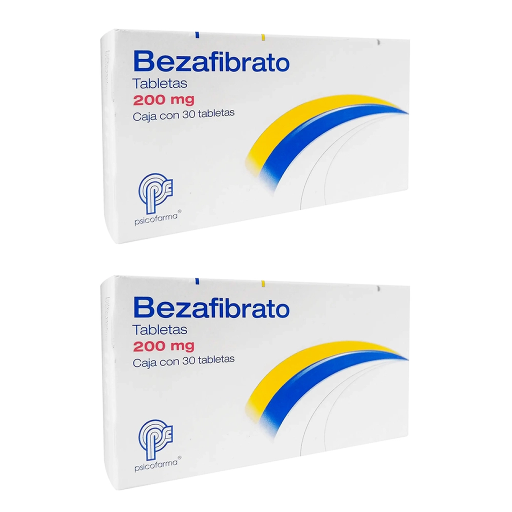 BEZAFIBRATO 200 MG DOS CAJAS CON 30 TABS C/U 200 mg 60 Tableta(s)