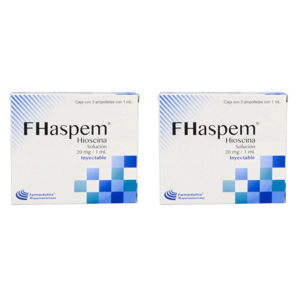 FHASPEM 20 MG DOS CAJAS CON TRES AMP C/U 20 mg /ml 6 Ampolletas