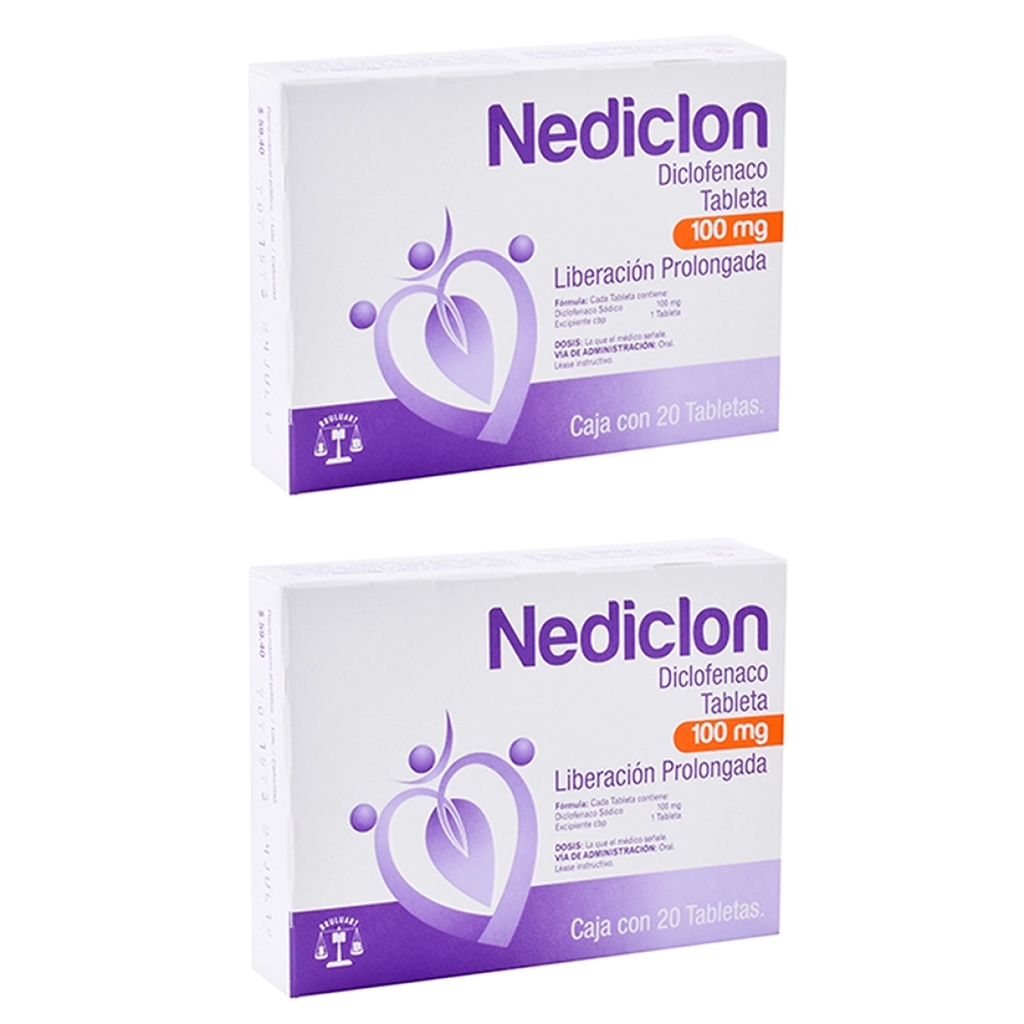 NEDICLON 100 MG DOS CAJAS CON 20 TABS C/U 100 mg 40 Tableta(s)