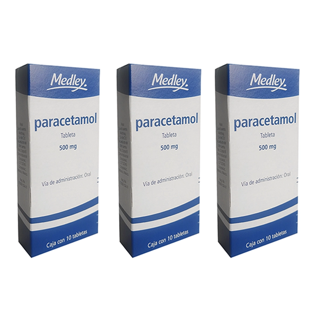PARACETAMOL 500 MG TRES CAJAS CON 10 TABS C/U 500 mg 30 Tableta(s)