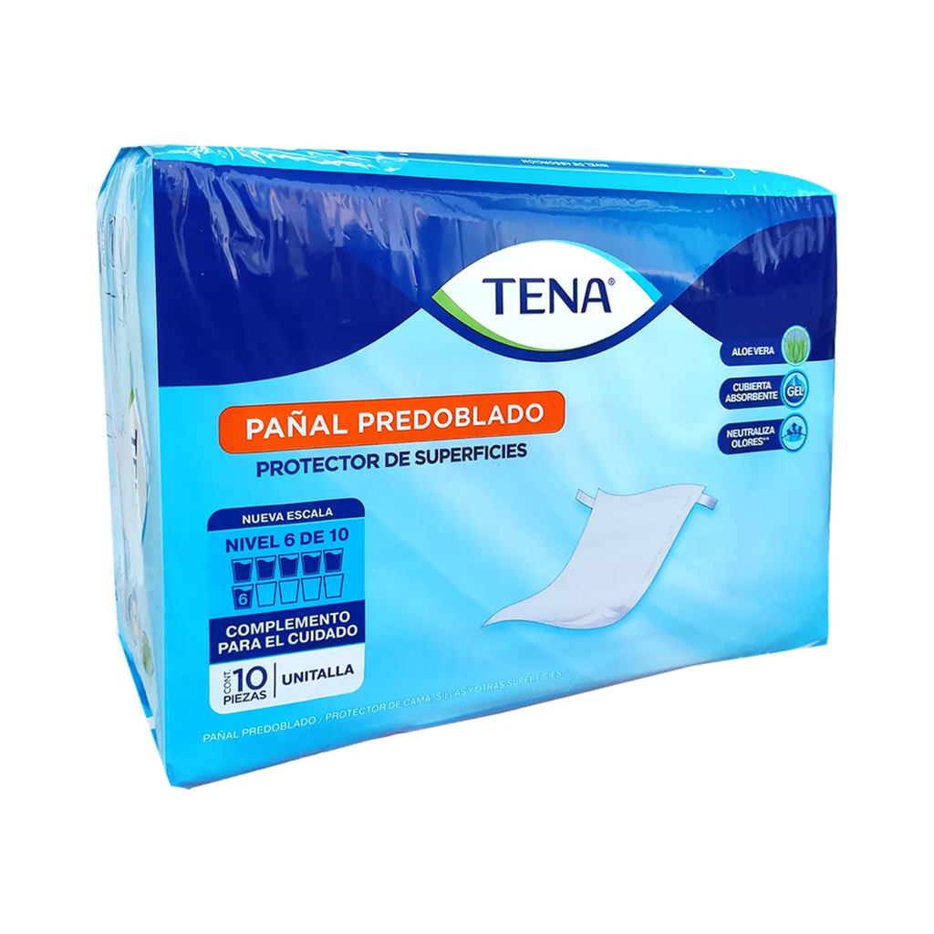 TENA PAÑAL PREDOBLADO - 10 Piezas