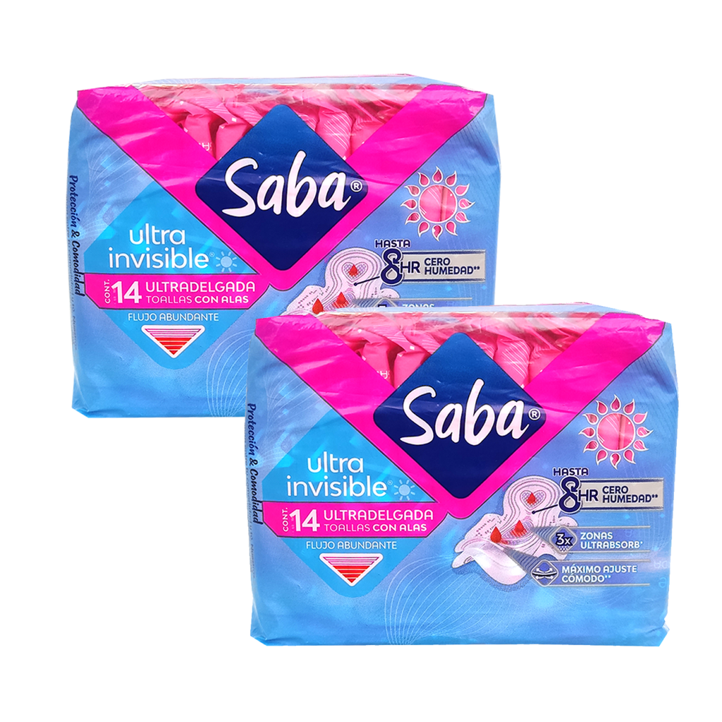 SABA ULTRA INVISIBLE 14 PZAS PACK 2 