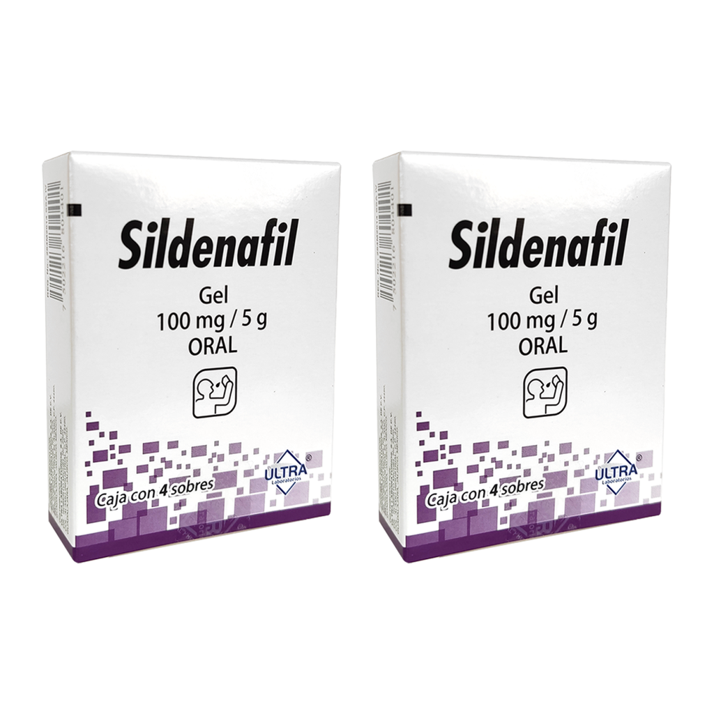Sildenafil Gel 100 Mg/5 G Oral Pack 2 Cajas Con 4 Sobres C/u 