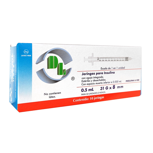 JGA DESCH P/INSULINA DL 0.5 ml 31 g X 8 mm 1 Jeringa