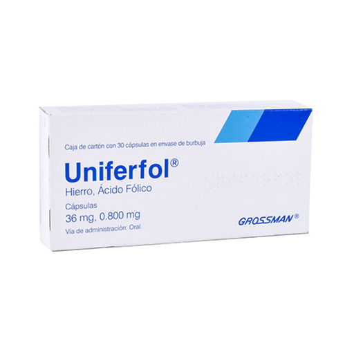 UNIFERFOL 36/0.800 mg 30 Cápsula(s)