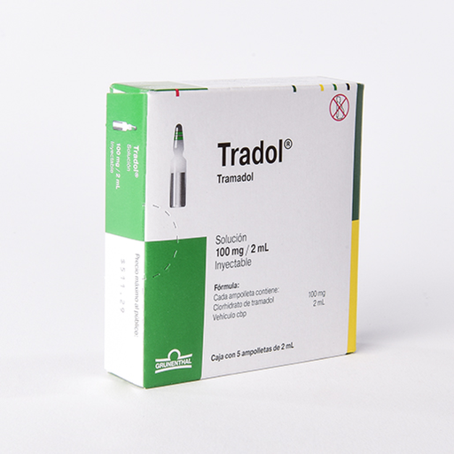 TRADOL 100 mg 5 Ampolleta