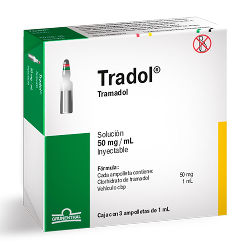 TRADOL 50 mg 3 Ampolleta