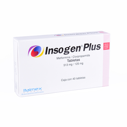 INSOGEN-PLUS 125/513 mg 40 Tableta(s)
