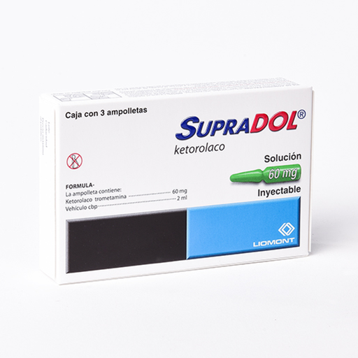SUPRADOL 60 mg 3 Ampolleta