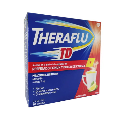 THERAFLU TD ROJO 650/10 mg 10 Sobre(s)