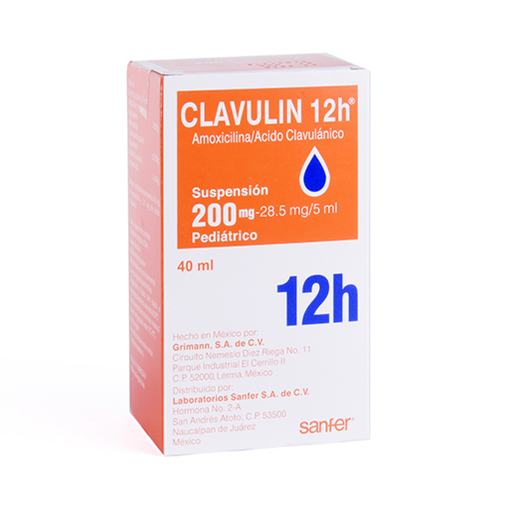 CLAVULIN 12H PED 200/28.5 mg/5 ml 40 Mililitro