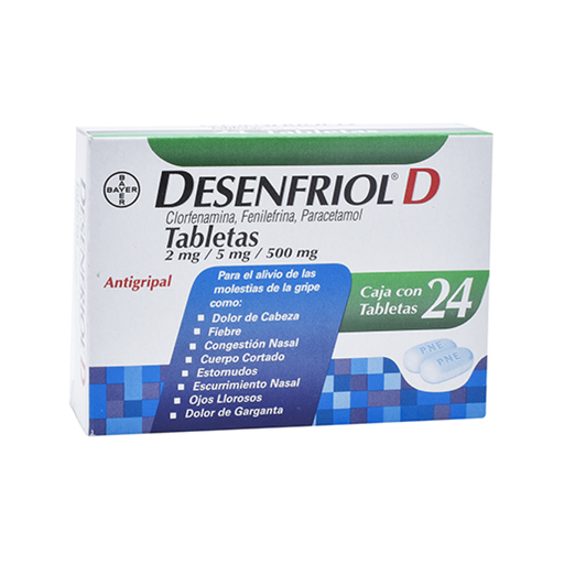 DESENFRIOL-D NF 2/5/500 mg 24 Tableta(s)