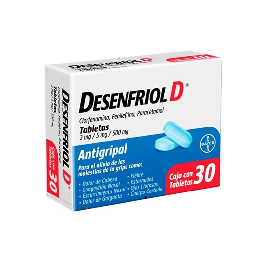 DESENFRIOL-D NF 2/5/500 mg 30 Tableta(s)