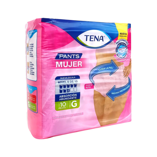 TENA PANTS MUJER GDE - 10 Pañales
