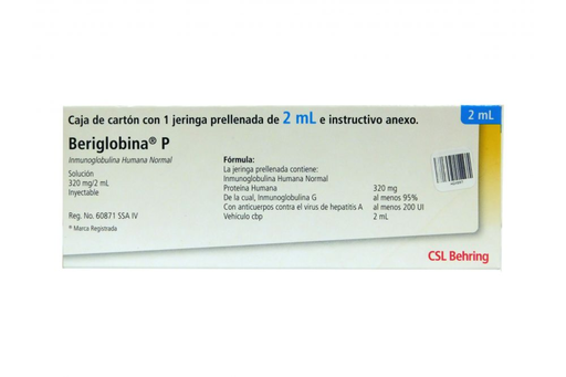 BERIGLOBINA P 320 mg 1 Jeringa