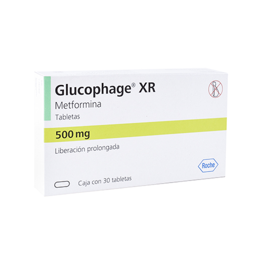 GLUCOPHAGE XR LIBERACION PROLONGADA 500 mg 30 Tableta(s)