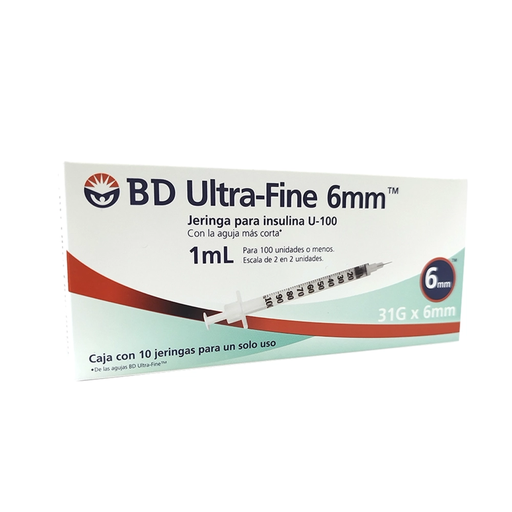 JGA DESCH P/INSULINA ULTRA FINA 1 ml 31 g X 6 mm 10 Jeringa