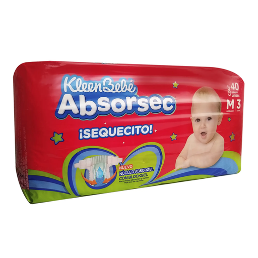 KLEEN BEBE ABSORS ULT MED MEDIANO 40 Pañales