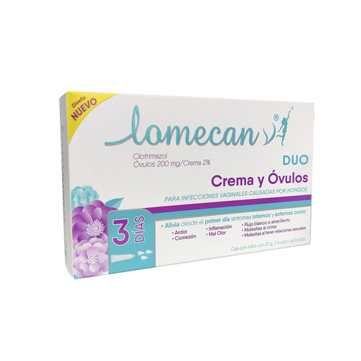 LOMECAN DUAL OVU + CREMA 20G 20 g 3 Óvulo
