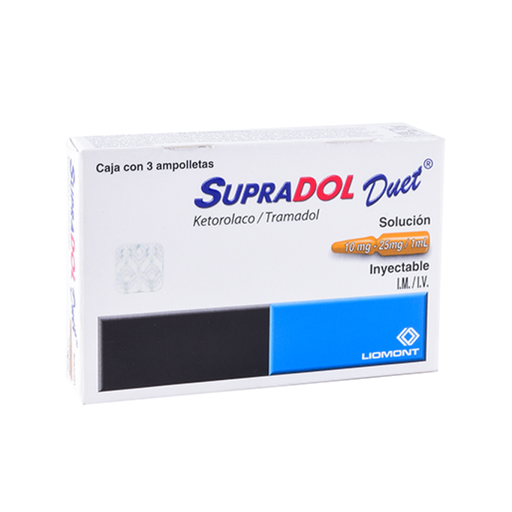 SUPRADOL DUET 10/25 mg 3 Ampolleta