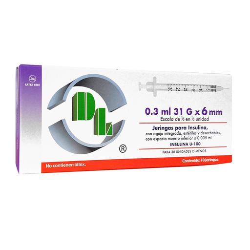 JERINGAS DL PARA INSULINA 0.5 ml 31 g X 6 mm 10 Jeringa