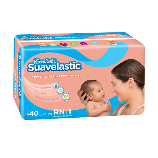 KLEEN BEBE SUAVELASTIC MAX RN RECIEN NACIDO 40 Pañales