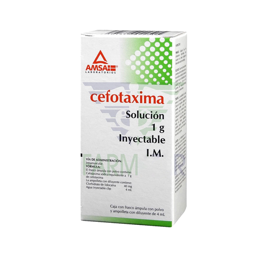 CEFOTAXIMA 1 g/4 ml 1 Frasco Ámpula