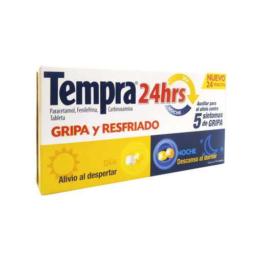 TEMPRA 24HRS NOCHE 400 mg/20 mg + 400 mg - 400 mg/20 mg + 400 mg / 4 mg 24 Tableta(s)