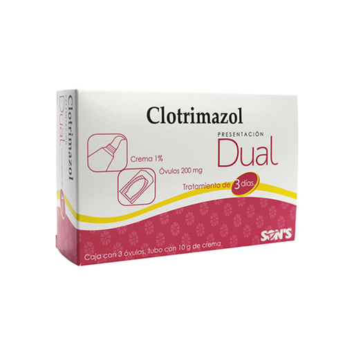 CLOTRIMAZOL DUAL 200 mg - 3 Óvulos/10 g crema 3 Óvulo