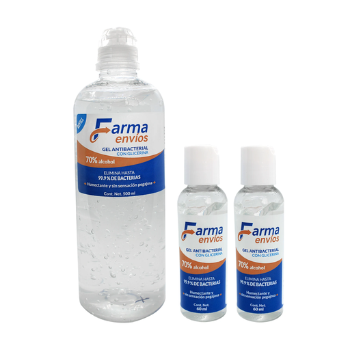 FARMAENVIOS GEL 1 PZ 500 ML + 2 PZS DE 60 ML 620 Mililitros