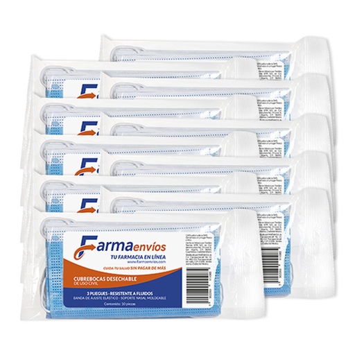 FARMAENVIOS 10 PAQ. DE 10 PZS - 100 Cubrebocas