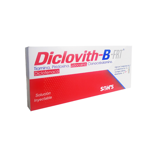 DICLOVITH-B-FRT 75/100/100/5/20 mg 3 Ampolleta
