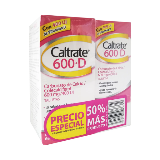 CALTRATE 600+D 600 mg/400 UI 90 Tableta(s)