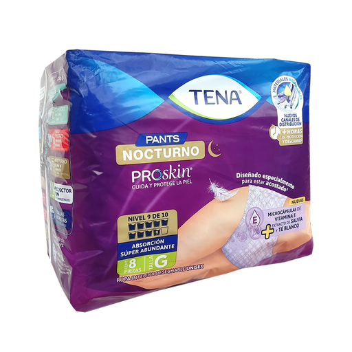 TENA PANTS NOCTURNO GRANDE 8 Piezas