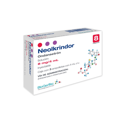 NEOLKRINDOR 8 mg/ 4 ml 3 Ampolleta