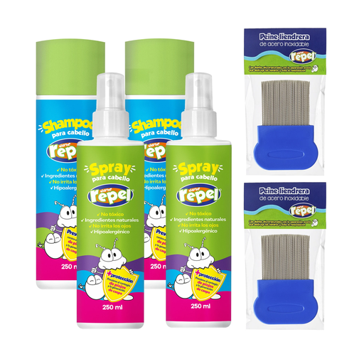KIT SURE REPEL 2 SHAMPOO + 2 SPRAY + 2 PEINES - 1 Kit