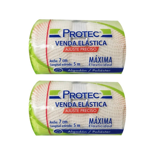 VENDA ELASTICA PROTEC DOS PZS DE 7cm X 5m C/U 7cm X 5m 2 Piezas