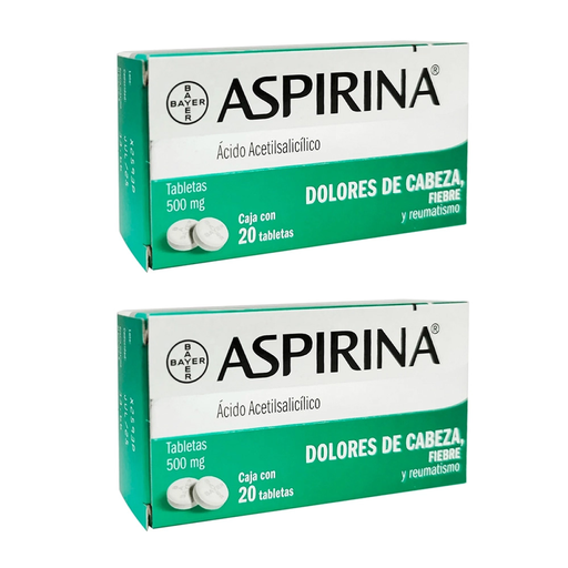 ASPIRINA 500 MG DOS CAJAS C/20 TABS C/U 500 mg 40 Tableta(s)