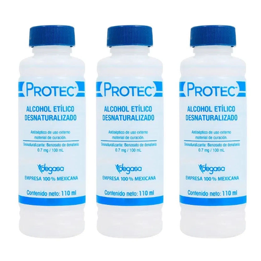 ALCOHOL PROTEC TRES PZS DE 110 ML C/U - 330 Mililitros
