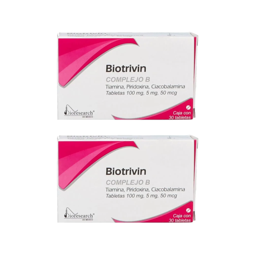 BIOTRIVIN DOS CAJ C/30 TABS C/U 100/5/0.05 mg 2 Cajas