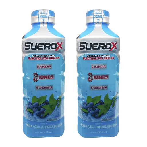 SUEROX MORA AZUL - HIERBABUENA SEIS PZS CON 630 ML C/U - 6 Piezas